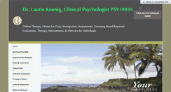 Desktop Screenshot of drlauriekoenigonlinepsychologist.com